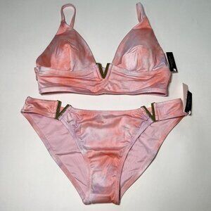 Victoria Secret Medium M Bikini Top Bottom Set Bralette Cheeky V Hardwarware